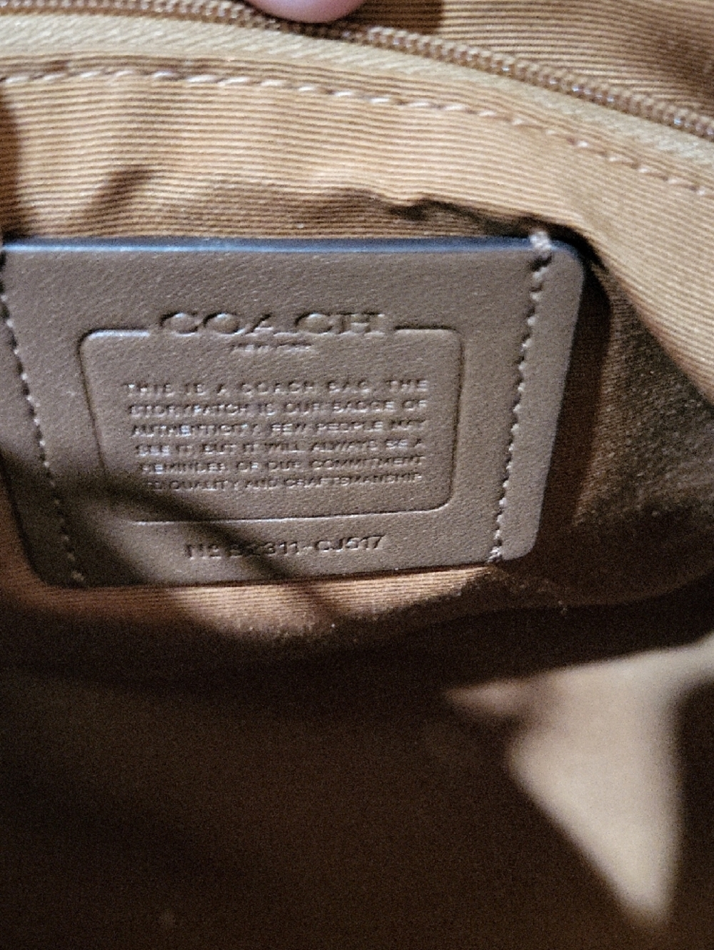 Coach Pebbled Leather Shoulder Bag in Tan - Picture 10 of 10